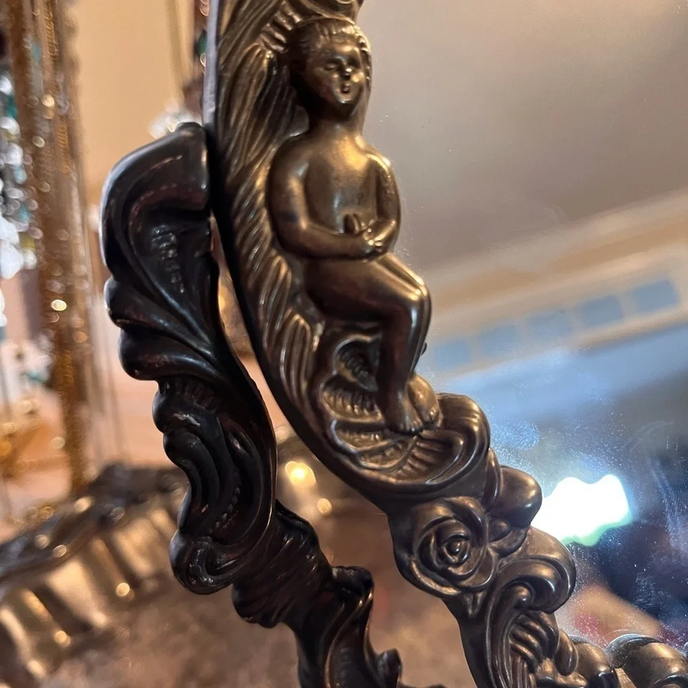 Mirror French Ornate Angel Cherubs silver plated Mirror